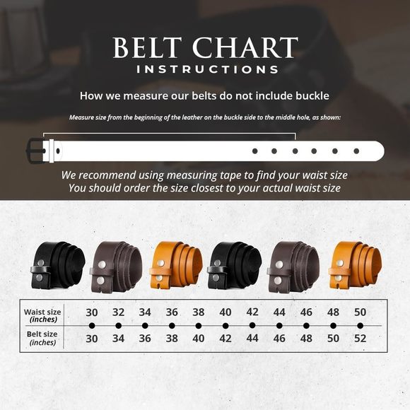 Leather Belt For Men - Genuine Leather Belt Without Buckle - Men's Belts😇 - Picture 4 of 9